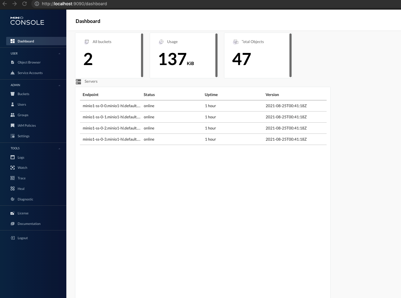 minio-dashboard